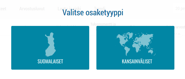 osakevalintatyökalu, suomalaiset osakkeet, kansainväliset osakkeet, ulkomaiset osakkeet, ulkomaille sijoittaminen