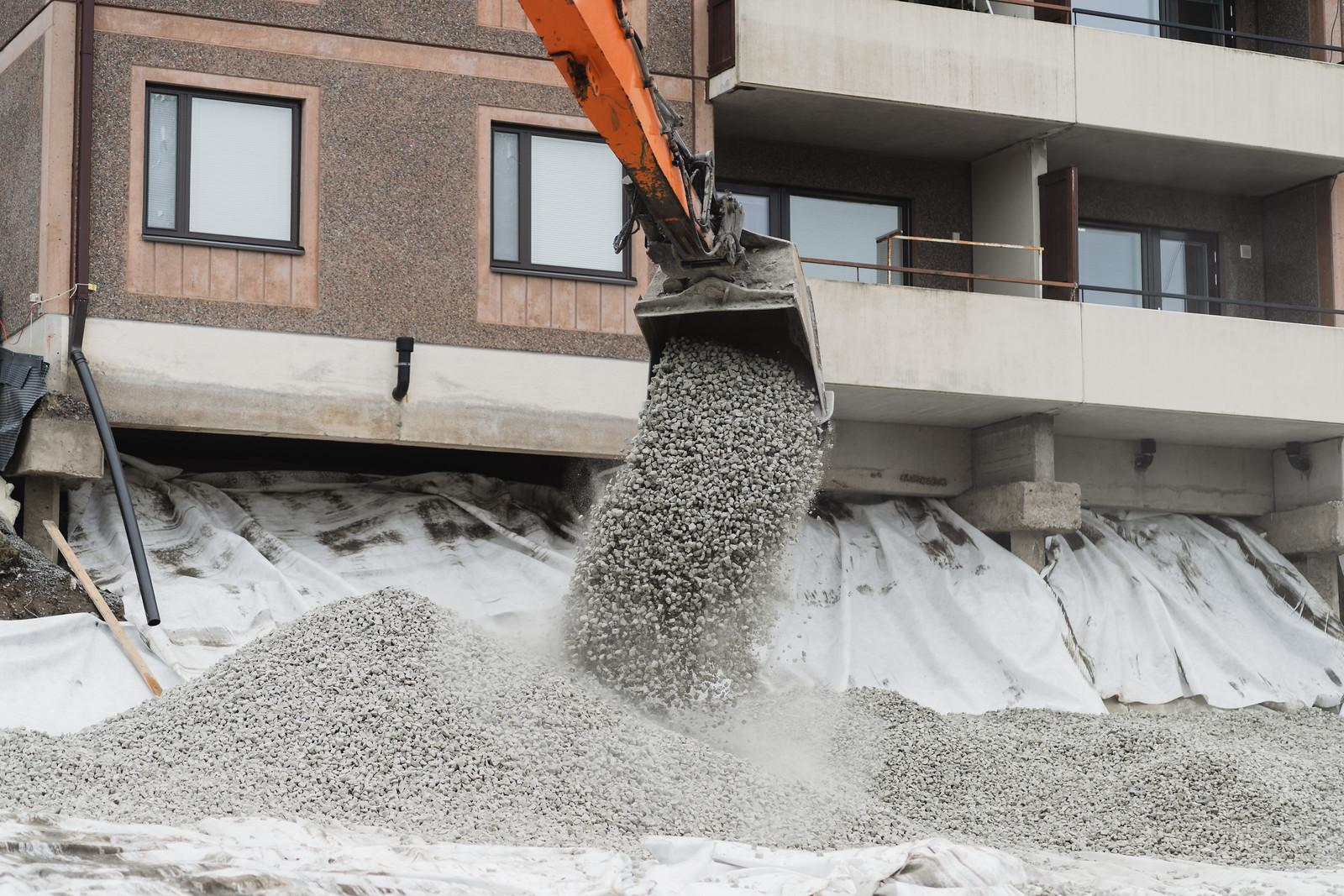 Foamit kevennysmateriaalina maansortuman korjausprojektissa. Kuva: Foamit Group